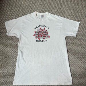 Boston Graphic T-Shirt White 1997 Funny Tee